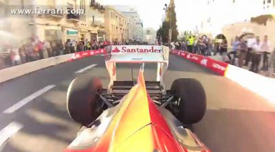 'On board' trasera de Fisichella con el Ferrari F60 en Jerusalén