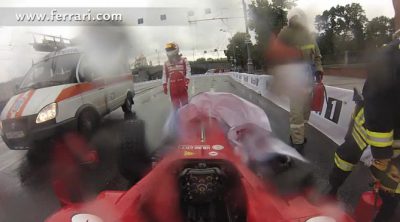 El accidente de Kamui Kobayashi en Moscú 'on board'