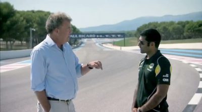 Jeremy Clarkson (de Top Gear) y Karun Chandhok en Paul Ricard