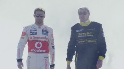 Jenson Button y Mika Häkkinen "firman" sobre el asfalto