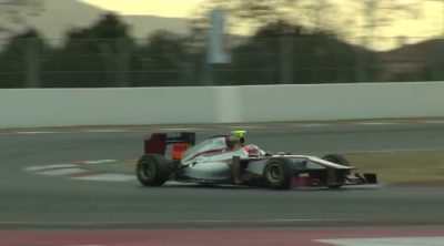 El HRT F112 rueda en el Circuit de Catalunya