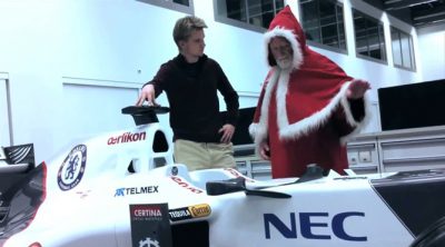 Nico Hülkenberg conoce a Papá Noel en Sauber